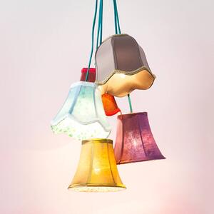 KARE Lampa wisząca designerska SALOON, możliwość ściemniania, multikolor, salon / jadalnia, tkanina / materiał / jedwab, design