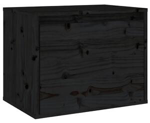 Szafka ścienna, czarna, 45x30x35 cm, lite drewno sosnowe