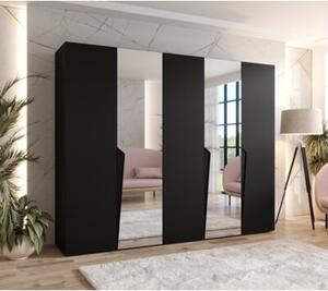 Szafa uchylna otwierana Piano 2 250 wys. 202 cm czarny + u. czarny