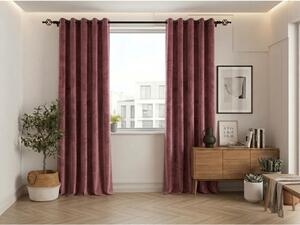 Zasłona zaciemniająca ELVIO VELVET 140x250 cm, staroróżowa Zawieszanie: Metalowe pierścienie