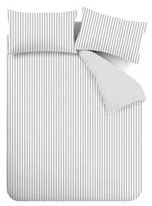 Szara flanelowa pościel jednoosobowa 135x200 cm Stripe – Catherine Lansfield