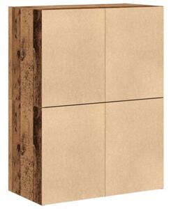 Szafki z 2 szufladami, 2 szt., stare drewno, 60x31x40 cm