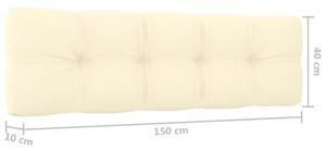 Ławka ogrodowa z kremowymi poduszkami, 179 cm, drewno sosnowe