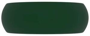 Luksusowa, okrągła umywalka, matowa zieleń, 40x15 cm, ceramika