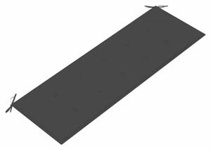 Ławka batavia z czarna poduszką, 150 cm, lite drewno tekowe