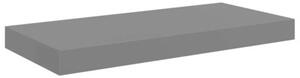 Półki ścienne, 4 szt., wysoki połysk, szare, 50x23x3,8 cm, mdf