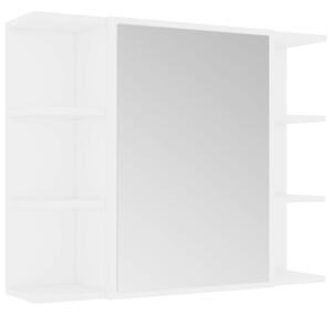 Szafka łazienkowa z lustrem, biała, 80 x 20,5 x 64 cm