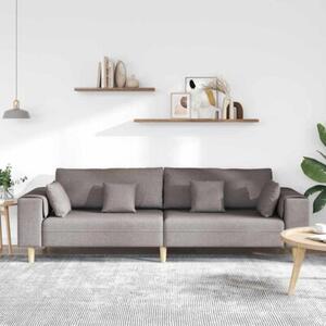 Sofa 4-osobowa w ciemnoszarym kolorze z oddychajÄ cÄ tkaninÄ i poduszkami sprÄÅ¼ynowymi
