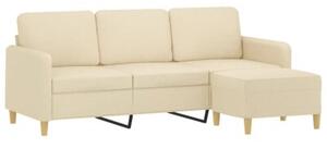 Sofa 3-osobowa, kremowa, 180 cm, tapicerowana tkaninÄ