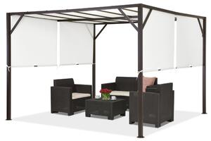Metalowa pergola tarasowa Santorini 3 x 3 m brązowo-biała Garden Point