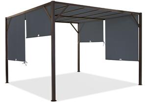 Metalowa pergola tarasowa Santorini 3 x 3 m brązowo-antracytowa Garden Point