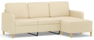 Sofa 3-osobowa, kremowa, 180 cm, tapicerowana tkaninÄ