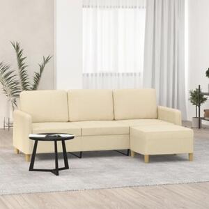Sofa 3-osobowa, kremowa, 180 cm, tapicerowana tkaninÄ