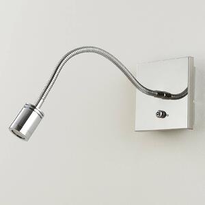 Lindby Chromowana ścienna lampka do czytania Berfin, LED