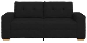 Sofa dwuosobowa, czarna, 180x77x82 cm, tkanina