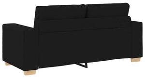Sofa dwuosobowa, czarna, 180x77x82 cm, tkanina