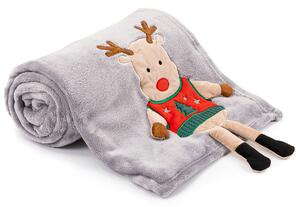 4Home Świąteczny koc Xmas Reindeer, 150 x 200 cm
