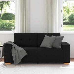Sofa dwuosobowa, czarna, 180x77x82 cm, tkanina
