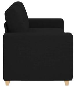 Sofa dwuosobowa, czarna, 180x77x82 cm, tkanina