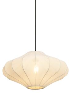 Lampa wisząca Japandi beżowa z materiałowym abażurem 50 cm - Plu Oswietlenie wewnetrzne