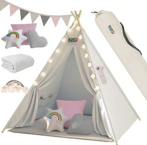 Namiot tipi JULIA, 160x120x120cm, beżowo/różowa Spielwerk