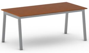 Stół konferencyjny do biura PRIMO BASIC, 180x90 cm, szaro-srebrna podstawa, czereśnia