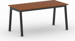 Stół konferencyjny do biura PRIMO BASIC, 160x80 cm, czarna podstawa, czereśnia