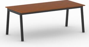 Stół konferencyjny do biura PRIMO BASIC, 200x90 cm, czarna podstawa, czereśnia