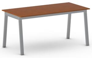 Stół konferencyjny do biura PRIMO BASIC, 160x80 cm, szaro-srebrna podstawa, czereśnia