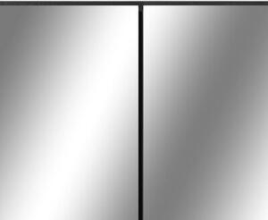 Szafka łazienkowa z lustrem i LED, czarna, 80x15x60 cm, mdf