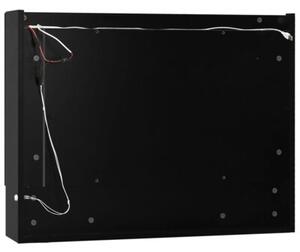 Szafka łazienkowa z lustrem i LED, czarna, 80x15x60 cm, mdf