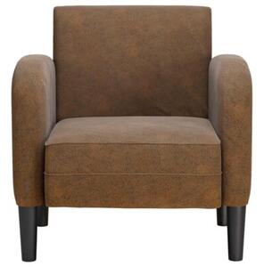 Sofa fotel z podÅokietnikami brÄ zowy 54 cm skÃ³ra ekologiczna