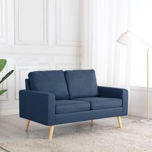 Sofa, 2-osobowa niebieska, tapicerowana tkaninÄ