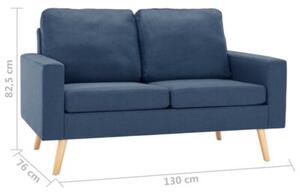 Sofa, 2-osobowa niebieska, tapicerowana tkaninÄ