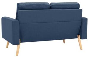 Sofa, 2-osobowa niebieska, tapicerowana tkaninÄ
