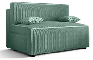 Miętowa tapicerowana sofa rozkładana M1-P69