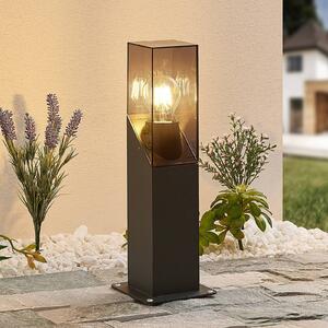 Lampa ogrodowa stojąca Fiola Lucande, możliwość ściemniania, czarny, aluminium, nowoczesny