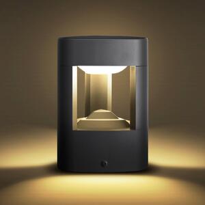 Lampa ogrodowa stojąca Pirron Lucande, czarny, aluminium, nowoczesny