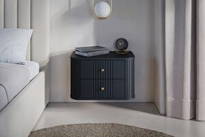Zestaw szafek nocnych Vesper 56 cm wiszących - czarny / złote uchwyty