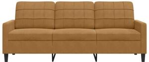 Sofa 3-osobowa, brÄ zowa, 180 cm, tapicerowana aksamitem