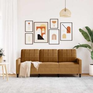 Sofa 3-osobowa, brÄ zowa, 180 cm, tapicerowana aksamitem