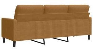 Sofa 3-osobowa, brÄ zowa, 180 cm, tapicerowana aksamitem