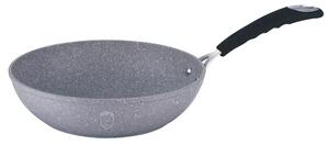 Szara patelnia typu wok na każdy typ kuchenki 28cm - Poveks 8X