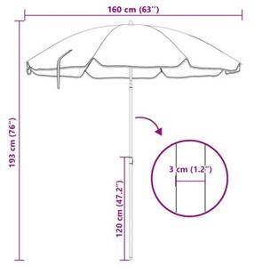 Parasol ogrodowy na stalowym słupku, piaskowy, 180 cm