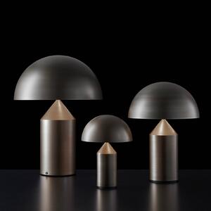 Oluce Lampa stołowa design Atollo, brązowy / mosiężny, salon / jadalnia, aluminium, design