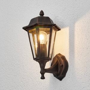 Kinkiet zewnętrzny Lamina Lindby, możliwość ściemniania, brązowy / rdzawy, aluminium, antyczny