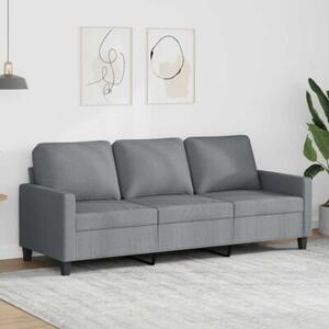 Sofa 3-osobowa, jasnoszara, 180 cm, tapicerowana tkaninÄ