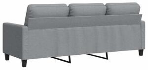 Sofa 3-osobowa, jasnoszara, 180 cm, tapicerowana tkaninÄ