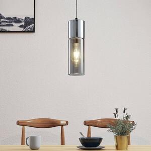 Lindby Lampa wisząca Eleen z cylindrami ze szkła dymnego