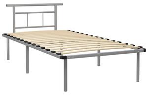 Szare metalowe łóżko pojedyncze 100x200 cm - Mervex